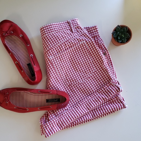 Bill Blass vintage red & white gingham shorts 10P - Picture 2 of 6